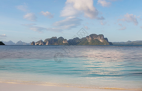 美丽的海景海湾山岛,巴拉望,菲律宾度假宁静美丽的热带自然背景图片