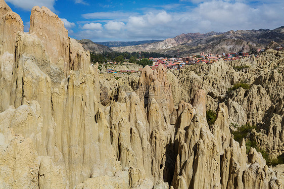 玻利维亚拉巴斯的ValledeLaLuna寻常的自然景观,美丽的地方旅行图片