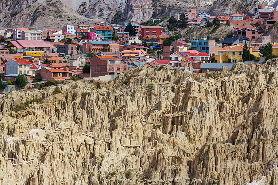 玻利维亚拉巴斯的ValledeLaLuna寻常的自然景观,美丽的地方旅行图片