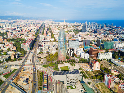 巴塞罗那空中全景巴塞罗那西牙加泰罗尼亚的首都最大城市图片