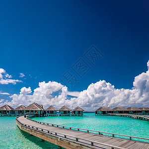 美丽的海滩水平房马尔代夫图片