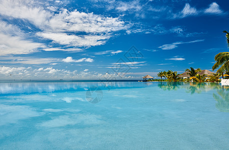 热带酒店的豪华游泳池图片