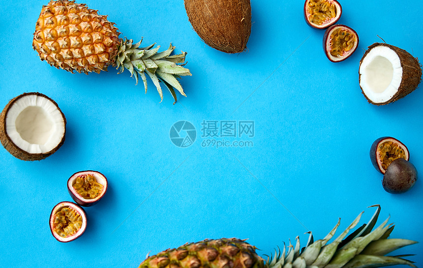 菠萝,百香果椰子图片