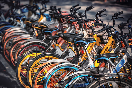共享电动自行车停人行道上,杭州,中国共享电动自行车停人行道上图片