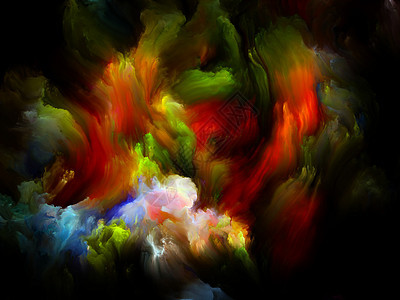 油漆星云彩色梦想系列由梯度光谱色调成的,想象力创造力艺术绘画的隐喻图片