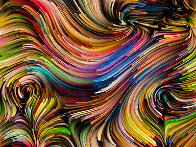 油漆运动系列饱弯曲的颜色链艺术,创造力运动的图片