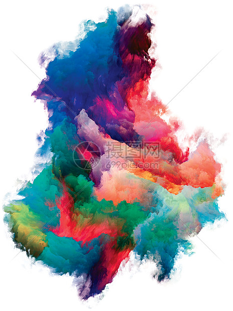 抽象颜色片段系列白色背景上的颜色粒子,用于艺术图片