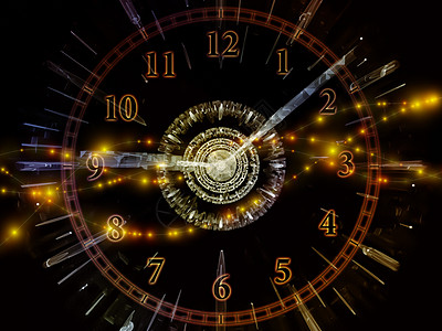 时空时间序列的面孔与科学教育现代技术相关的时钟刻度盘抽象元素的图像图片