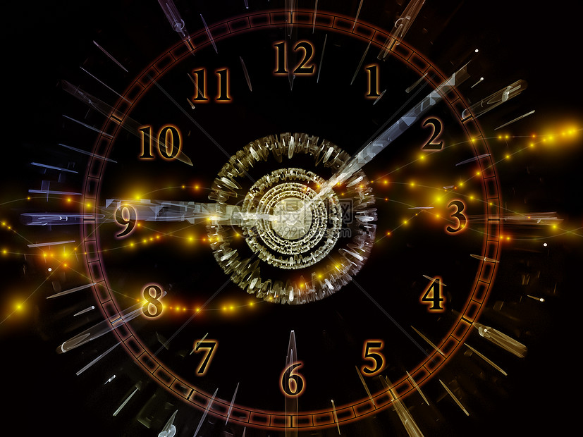 时空时间序列的面孔与科学教育现代技术相关的时钟刻度盘抽象元素的图像图片