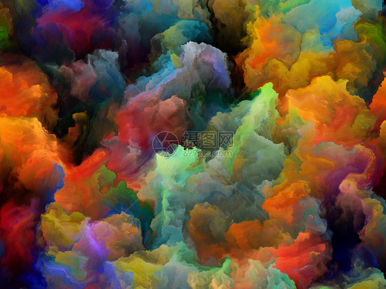 湍流彩色涂料系列浓厚的色彩云的艺术,创意图片