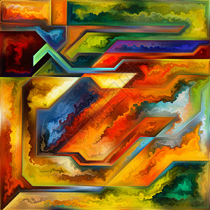 形式系列的亲力以艺术创意想象力为的五颜六色形状纹理的方形背景图片