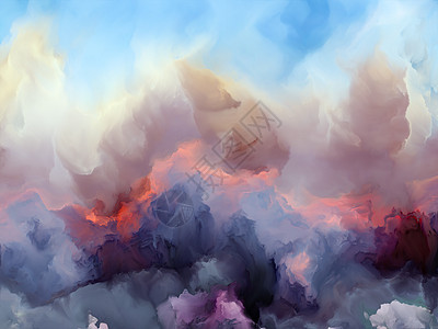 上层大气系列的梦想数字绘画外星世界抽象艺术的分形色彩画布图片