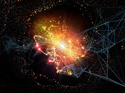 虚拟网络系列计算机网络数字云存储现代技术教育等的背景中集成了连接线路光宇宙元素的云图片