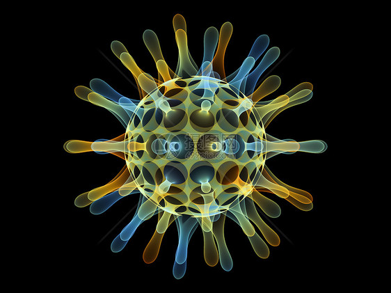 分形病系列三维渲染半透明彩色病粒子的健康,covid19,感染,疾病冠状病流行图片