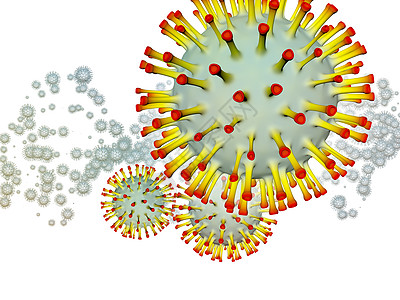 冠状病病流行系列冠状病颗粒微元素的三维图解,用于病流行病感染疾病健康项目图片