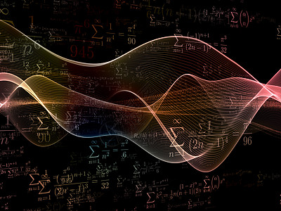 西格玛场系列数字正弦波数字光数学公式现代科学技术中的相互作用背景图片