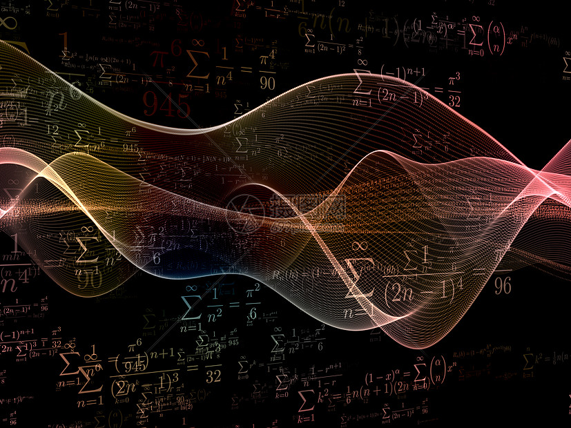西格玛场系列数字正弦波数字光数学公式现代科学技术中的相互作用图片