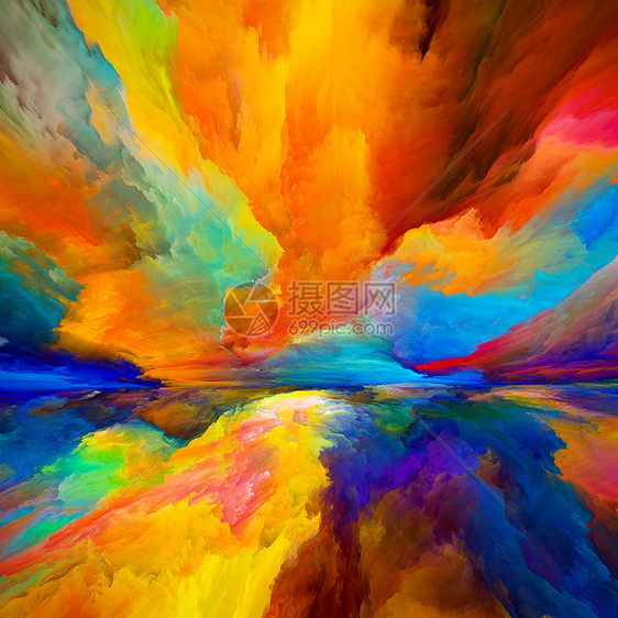 光谱云逃避现实系列超现实日落日出颜色纹理的成,适用于与山水画想象力创造力艺术有关的项目图片