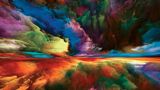 彩虹启蒙逃避现实系列为山水画想象力创造力艺术项目创造地安排超现实的日落日出颜色纹理背景图片