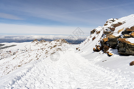 西牙,安达卢西亚,格拉纳达冬天内华达山脉的滑雪胜地,到处都雪旅行运动冬季内华达山脉的滑雪胜地,到处都雪图片
