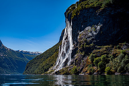 吉兰格峡湾,瀑布七姐妹美丽的自然挪威自然景观图片