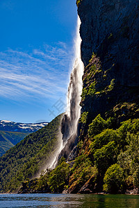 瀑布七姐妹美丽的自然挪威自然景观图片