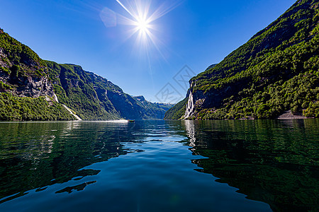 吉兰格峡湾,瀑布七姐妹美丽的自然挪威自然景观图片