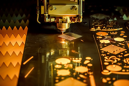 数控激光切割金属现代工业技术激光切割工作光学引导高功率激光的输出激光光学数控计算机数控背景图片