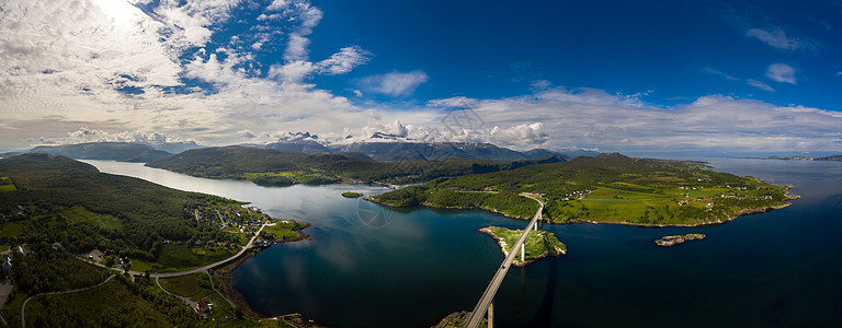 全景美丽的自然挪威自然景观图片