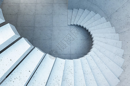 混凝土内部现代楼梯,三维渲染图片