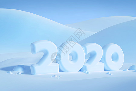 2020年新年快乐创意背景或贺卡三维渲染图片