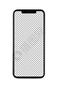 无边框智能手机,空白透明屏幕,隔离白色背景上屏幕被切割出路径隔离无边框智能手机背景图片