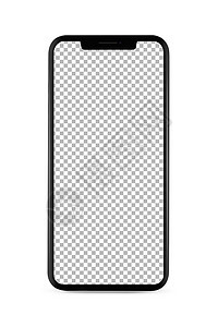 无边框智能手机,空白透明屏幕,隔离白色背景上屏幕被切割出路径隔离无边框智能手机图片