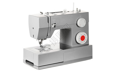 现代电动缝纫机隔离白色背景上现代电动缝纫机高清图片