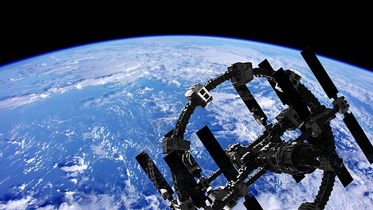 地球上外层的国际站这张图片的元素由美国宇航局提供国际站外层的地球上图片