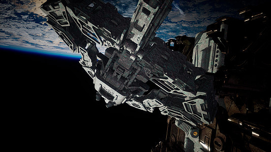 外星飞船舰队接近地球,为未来主义,幻想或星际深空旅行背景动画的元素由美国宇航局提供外星飞船舰队接近地球图片