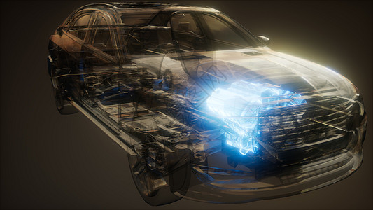汽车发动机可见于透明汽车汽车发动机汽车上可见图片