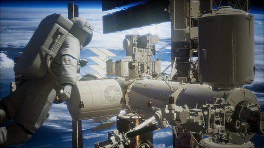 国际站太空宇航员地球上空图片