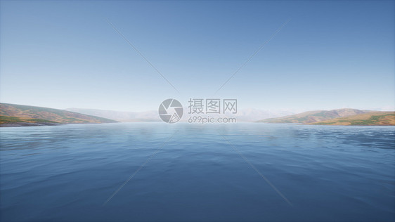 夏天山上的湖图片