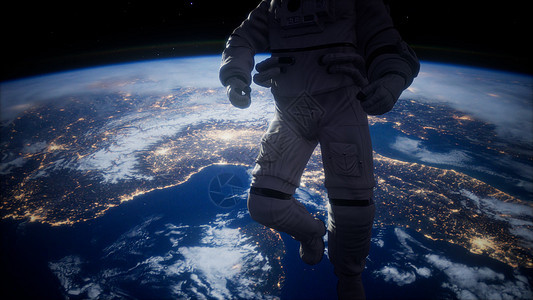 太空宇航员地球的背景下这张照片的元素由美国宇航局提供太空中的宇航员地球的背景下图片