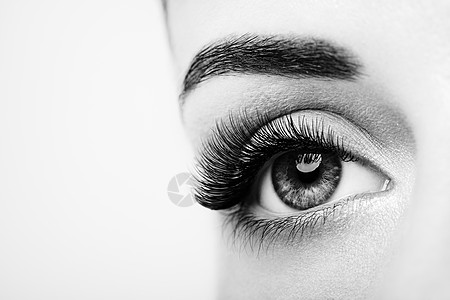 女眼睛有极长的假睫毛睫毛扩展化妆,化妆品,美容,高清图片