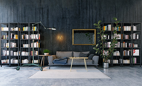 现代客厅斯堪的纳维亚室内三维渲染图片