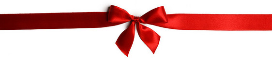 红色礼品蝴蝶结隔离白色背景下的节日礼品红色礼物蝴蝶结白色上图片