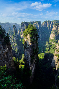 中国著名的旅游景点化身哈利路亚山张家界石柱悬崖山日落湖南武陵源,中国张家界山脉,中国图片