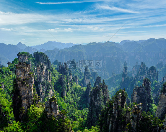 中国著名旅游景点湖南武陵源张家界石柱崖山张家界山脉,中国图片