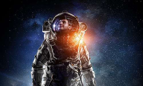 戴太空头盔的宇航员的肖像梦想太空图片