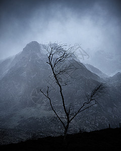 令人惊叹的穆迪戏剧的冬季景观山形象,白雪皑皑的y加恩斯诺登尼亚图片