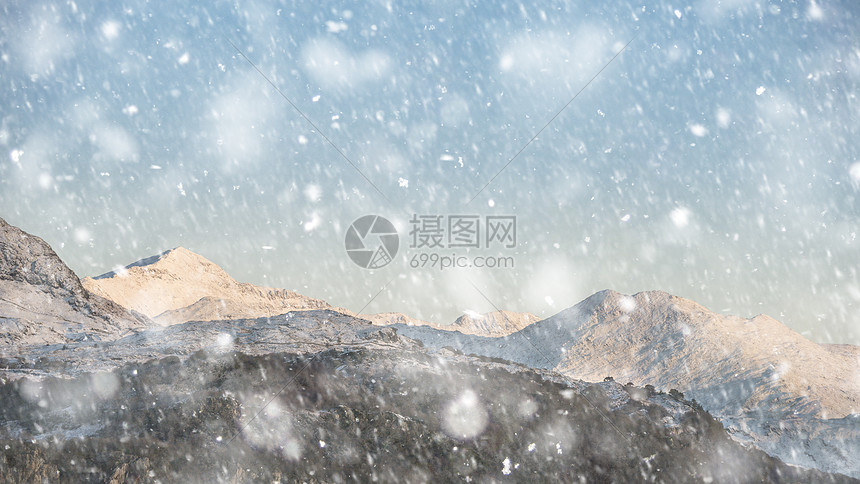 美丽的冬季景观形象雪登山其他山峰雪多尼亚公园大雪风暴图片