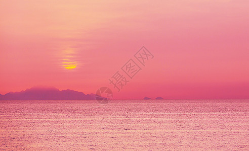 美丽的彩色日落海边适合壁纸或背景图像图片