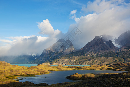 克尔诺斯智利托雷斯德尔帕西公园美丽的山景背景